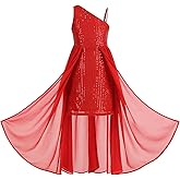 Ullicca Girls Sequin Dress One Shoulder Pageant Prom Dress for Birthday Formal