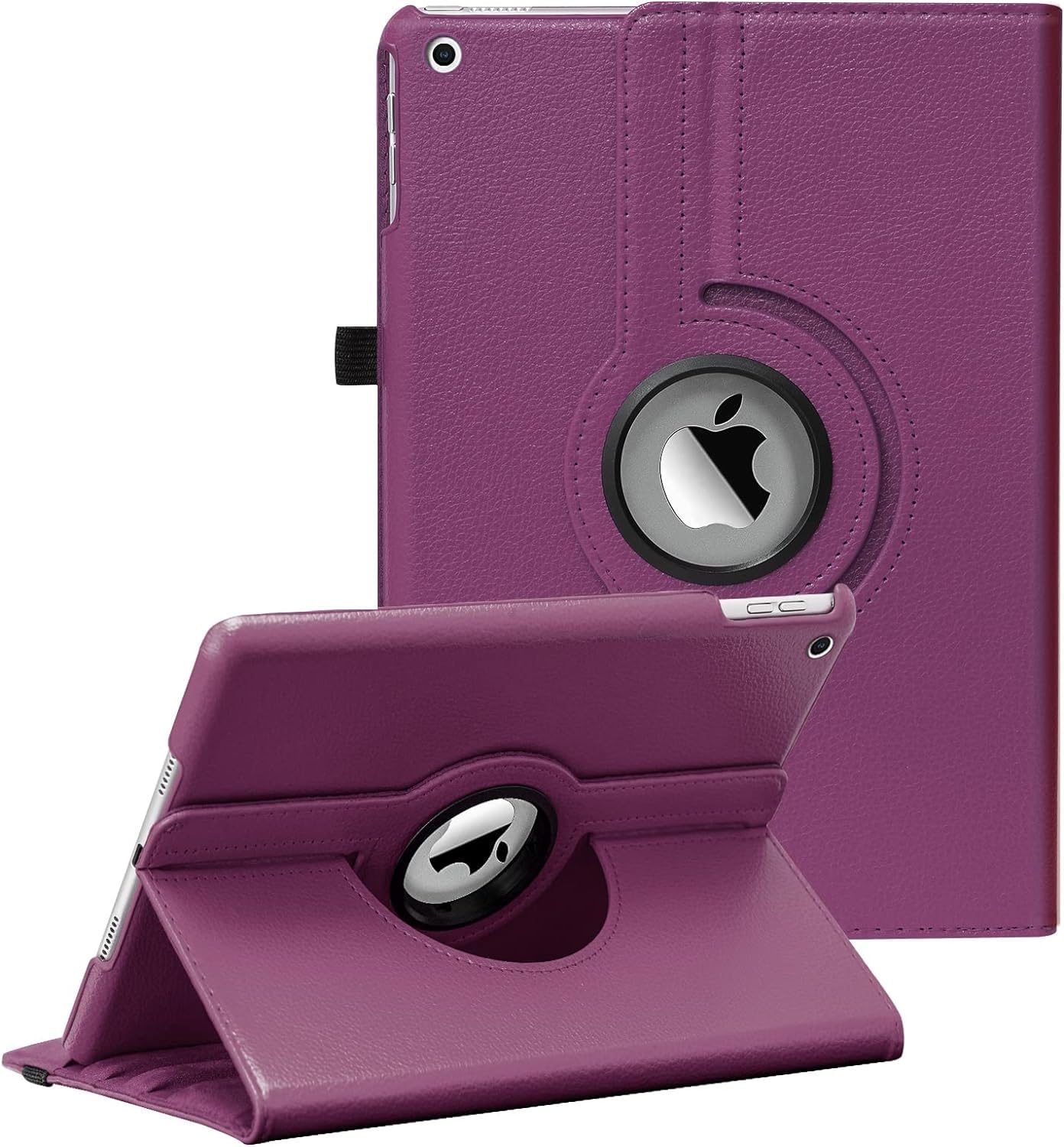 WorldBiz Case for iPad 10.2 inch Fit 9th Generation 2021 / 8th Generation 2020 / 7th Generation 2019-360 Degree Rotating Case Cover For iPad 10.2'' With Auto Sleep Wake (Purple)