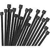 Hmrope 100pcs Cable Zip Ties Heavy Duty 12 Inch, Premium Plastic Wire Ties with 50 Pounds Tensile Strength, Self-Locking Blac