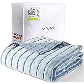 YnM Cooling Weighted Blanket for Adults, 12lbs Heavy Bed Throw Comforter with 100% PE Fabric, Ideal for Hot Sleepers or Summer Days(48x72 Inches for Twin/Full Bed, 12 Pounds, Blue)