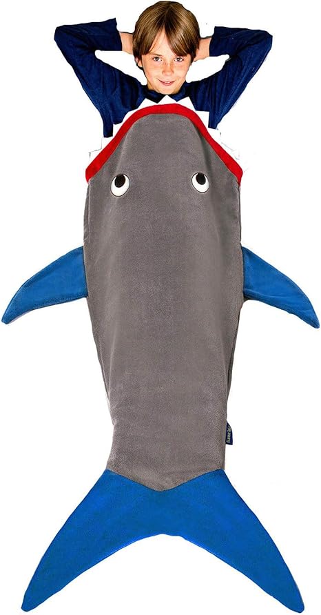 Amazon Com Blankie Tails Shark Blanket New Shark Tail Double Sided Super Soft And Cozy Minky Fleece Blanket Machine Washable Wearable Blanket 56 H X 27 Kids Ages 5 12 Glow In The