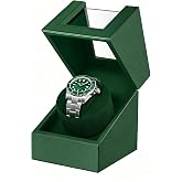 Single Automatic Watch Winder,Quiet Japanese Motor,Battery/AC Powered | Auto-rotates clockwise &amp; anti-clockwise to mimic wrist motion,anti-overwind,Premium PU leather exterior,Portable design