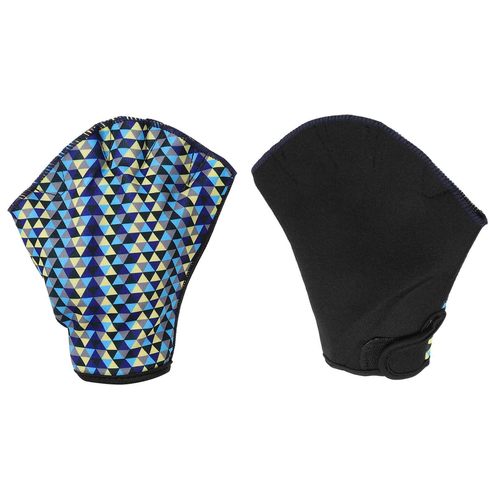 PATIKIL Webbed Swimming Gloves, Unisex Swim Resistance Training Gloves Webbed Paddle Aquatic Gloves for Swimming Surf Diving, Dark Blue, L