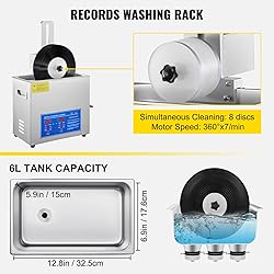 VEVOR 6L Ultrasonic Vinyl Cleaner, 7-12 Inch 8