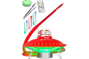 TRICASE 1 Hose Hookah Set With Everything - UFO Red Hookah Set 1 Hose Hookah - Shisha Hookah Set with Hookah Charcoal Holder & Amazing Led Light Remote & Big Black Silicone Hookah Bowl - Mini Hookah Set