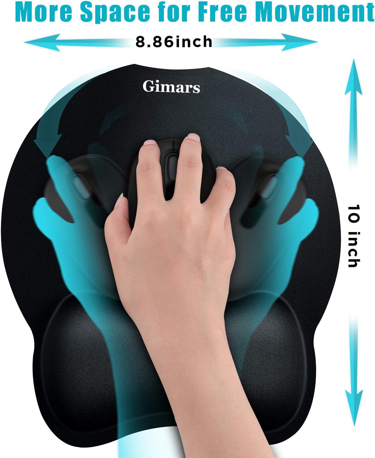 Gimars Upgrade Round Smooth Superfine Fibre Memory Foam Mouse Pad Wrist Rest Support - Ergonomic Mousepad with Nonslip Base for Laptop, Computer, Gaming, Office - Comfortable for Typing & Pain Relief : Office Products