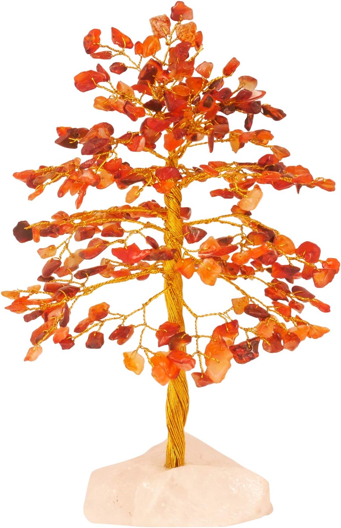 YATHABI Carnelian Gemstone Tree Peaceful Stone Aura Cleansing Emf Protection Fortune Feng Shui Money Bonsai Natural Reiki Healing Trees Luckiest Home Office Decor Good Luck Prosperity Size 10-12 Inch