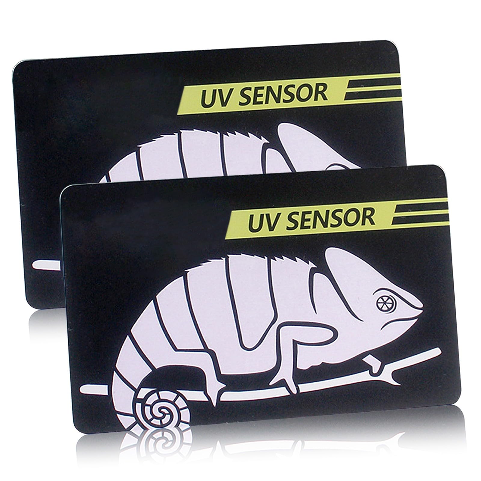 DONGKER 2PCS UVB Tester Card,Reptile UV Tester 500 Times Reusable for UVB Reptile Bulb Light Lamp