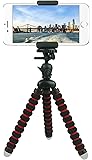 COMDY rrx-697 Mini Cell Phone Tripod Stand, Flexible Mobile Phone Holder, Octopus Mount for iPhone, Samsung, Camera - Black and Red