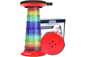 Spisces Telescopic Stool,20.4" Portable Seat, Collapsible Chair with Carabiner for Camping/Fishing/Hiking/BBQ/Music Festival - Max Capacity 770lbs