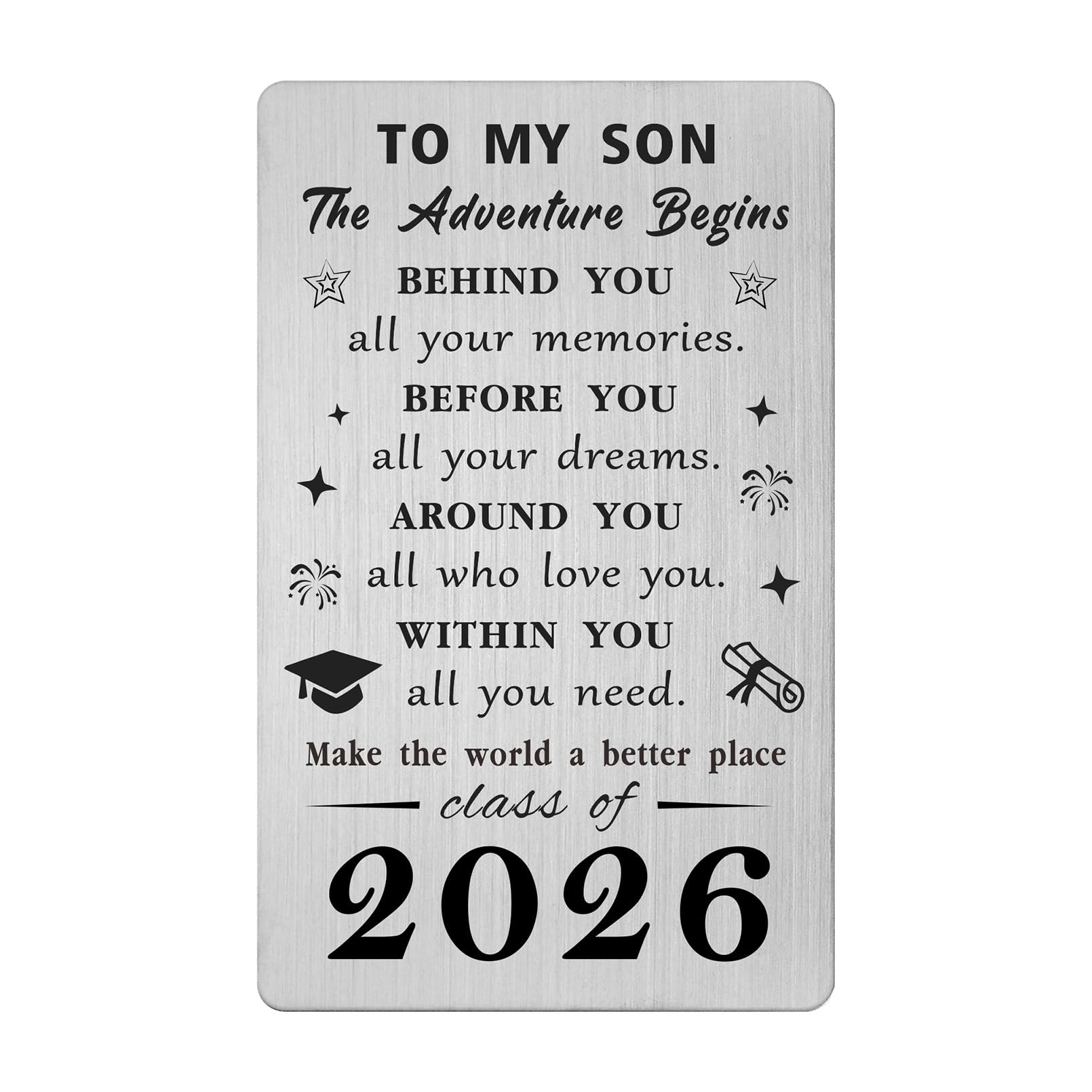 Gezxin Son Graduation Card 2024- Personalised Son Graduation Gifts from Mum and Dad- College High Middle School 5th 8th Grade Master Medical Grad Graduate Presents