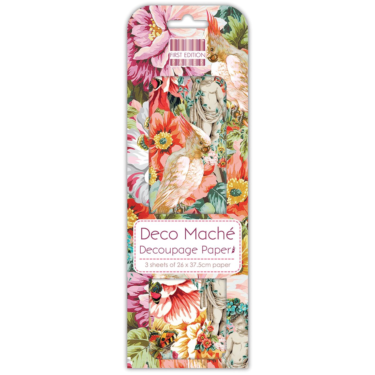 First Edition Deco Mache Decopage Papers Floral Bloom (3 Sheets, FSC