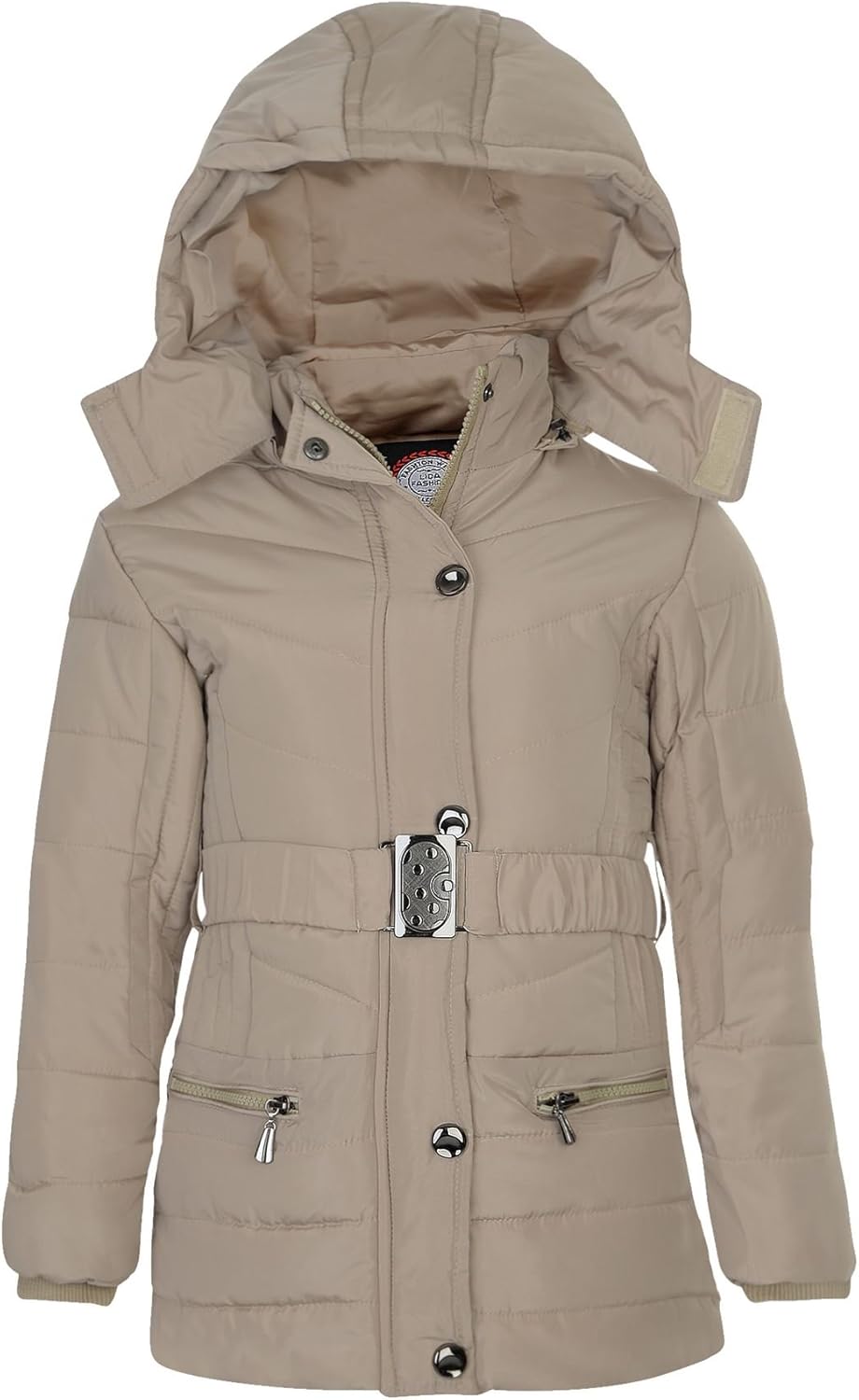 Winterjacke Für Mädchen - Langer Warmmantel Mit Gürtel