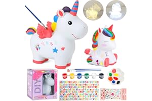 GWAHSA 2 pcs Arts and Crafts Supplies Painting Kit for Kids Ages 4-8 8-12, Paint Your Own Piggy Bank Night Light Craft Kits for Teens Girls Boys Birthday Christmas Party Favors Toys Gifts