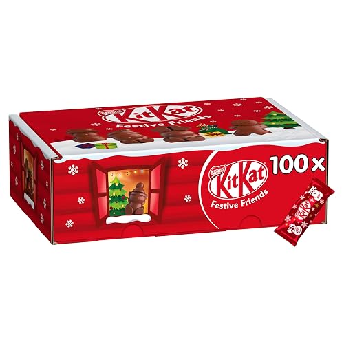Nestle Kit Kat Christmas Friends 100 Assorted Milk Chocolate Christmas Figures Bulk Chocolate Box, 820 g