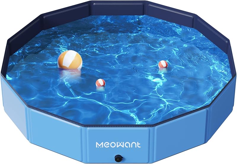 Meowant Foldable Dog Pool XL 63 x 12 Inches Upgrade Thickened PP