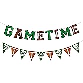 Football Party Banner, Football Party Decorations Game Time Banner, Game Day Sports Theme Pennant Garland for Sports Bunting Decoration Bowl Games