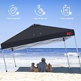MasterCanopy Durable Ez Pop-up Gazebo 3x3M with One Sidewall Black view 2