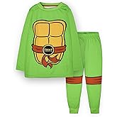 Teenage Mutant Ninja Turtles Boys Pajama Set | Kids Green Loungewear Long Sleeve T-Shirt & Long Leg Pants Complete PJs