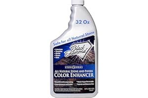 BLACK DIAMOND STONEWORKS Color Enhancer Sealer for All-Natural Stone and Pavers. Marble, Travertine, Limestone, Granite, Slate, Concrete, Grout, Brick, Block. (1-Quart)
