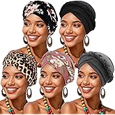 African Women Turban Caps Pre-Tied Twisted Turbans Head Scarf for Women Hair Wraps Cover Beanie Cancer Chemo Headwear