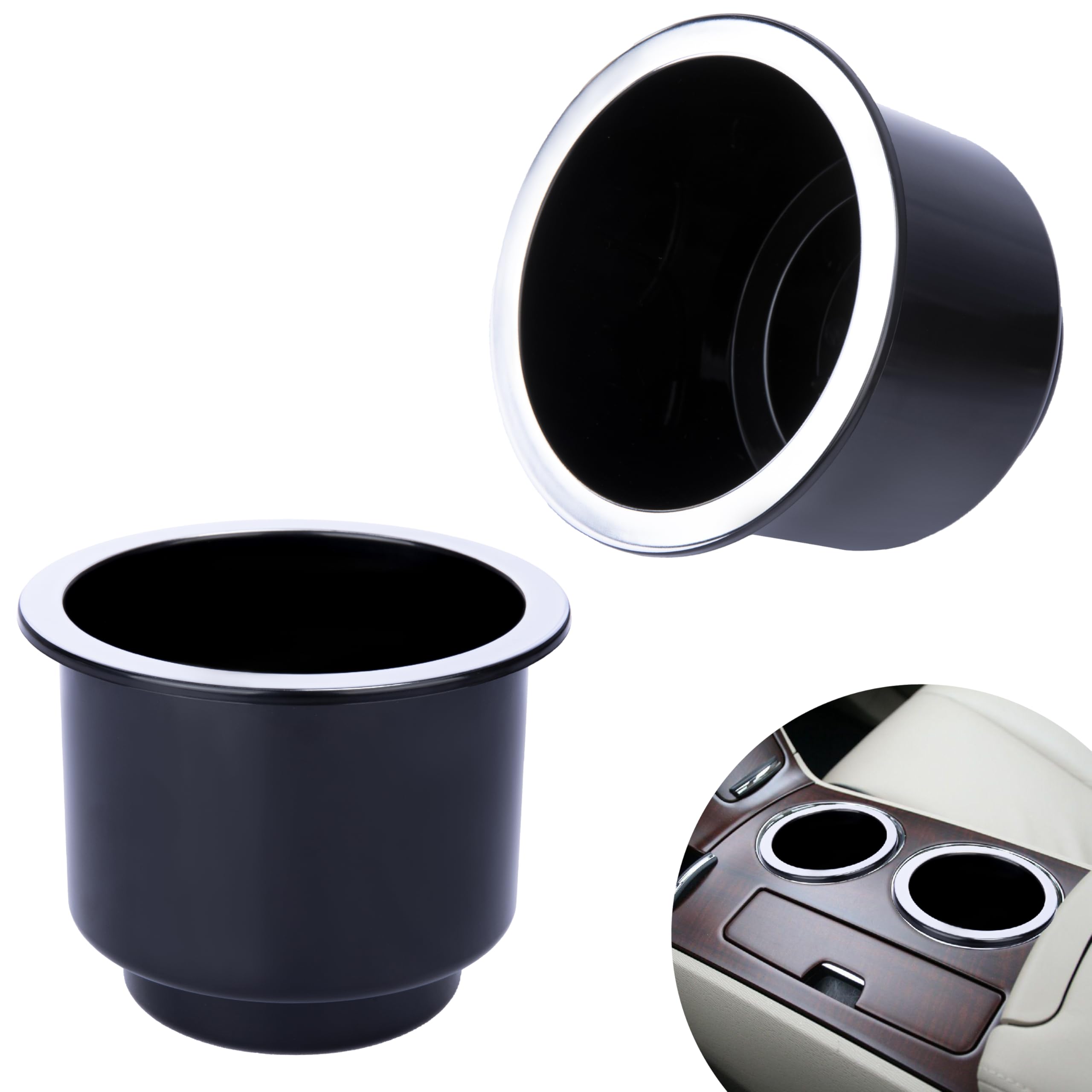 Photo 1 of 2PCS Cup Holder Insert, Plastic Cupholder Insert for Car, Universal Drop In Cup Holder, Car Seat Cups Holders Replacement for Sofa Boat Rv Couch Golf Cart Truck Poker Table, for 2.8" to 3.7" Cups Base