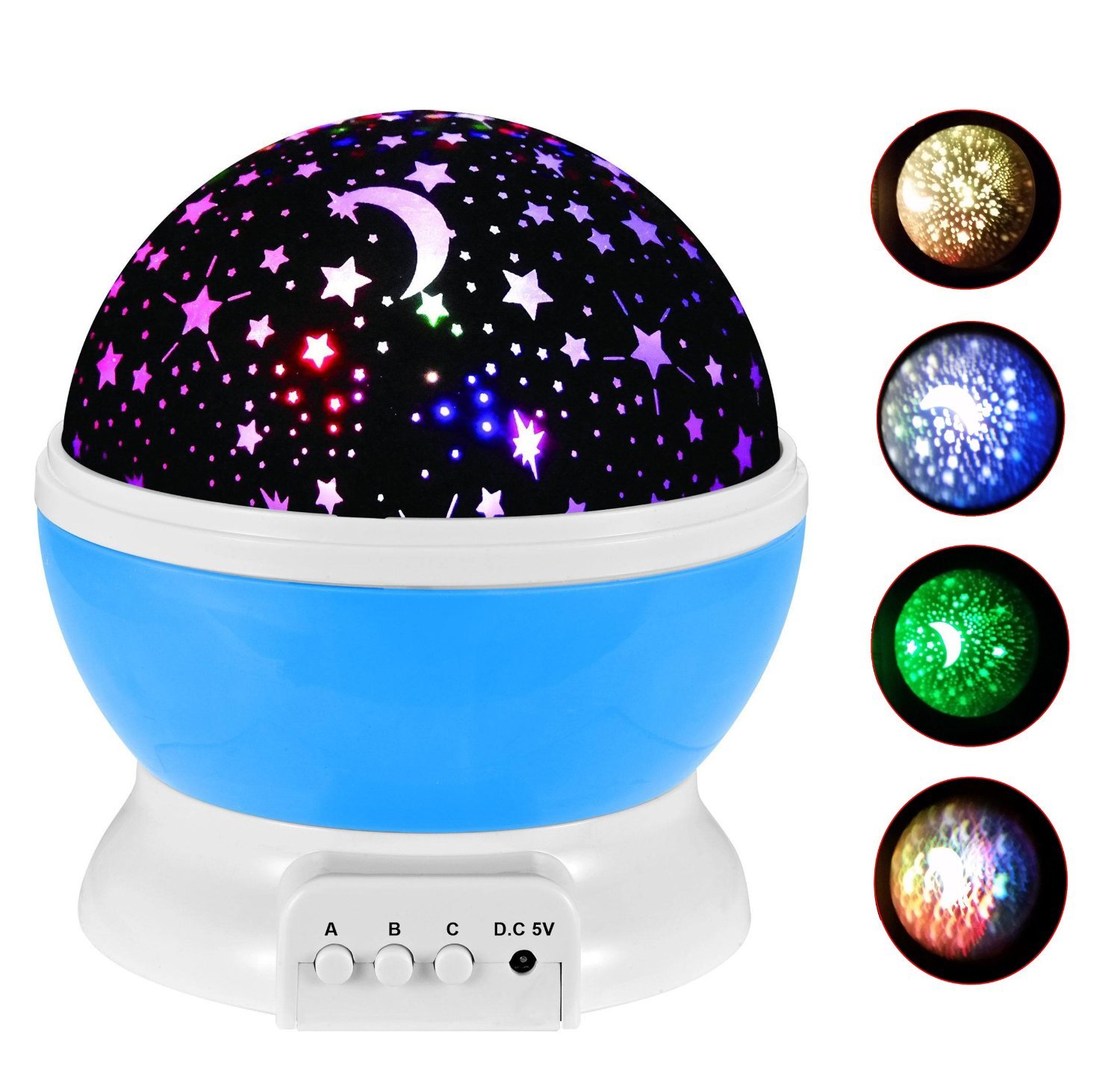 Intsun Novedad Giratoria Ronda De Noche Proyector De Luz De La Lámpara