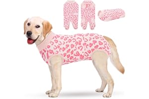 KOESON Recovery Suit for Dogs, Female Male Pet Surgery Onesie Post Spay Neuter, Professional Dog Abdominal Recovery Shirt with Pee Hole, Soft Surgical Bodysuit Anti-Licking