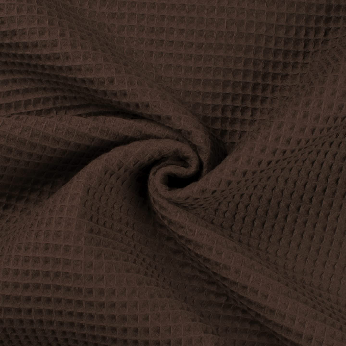 100% Cotton Waffle Honeycomb Pique Fabric Material Dusty Brown, 1Mtr 140cm x 100cm