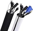Management Sleeve Wire, GIKPAL 120 inch Cable Cord Organizer Flexible Cable Wrap Wires Hider Protector for Pets TV Computer Office Home Car
