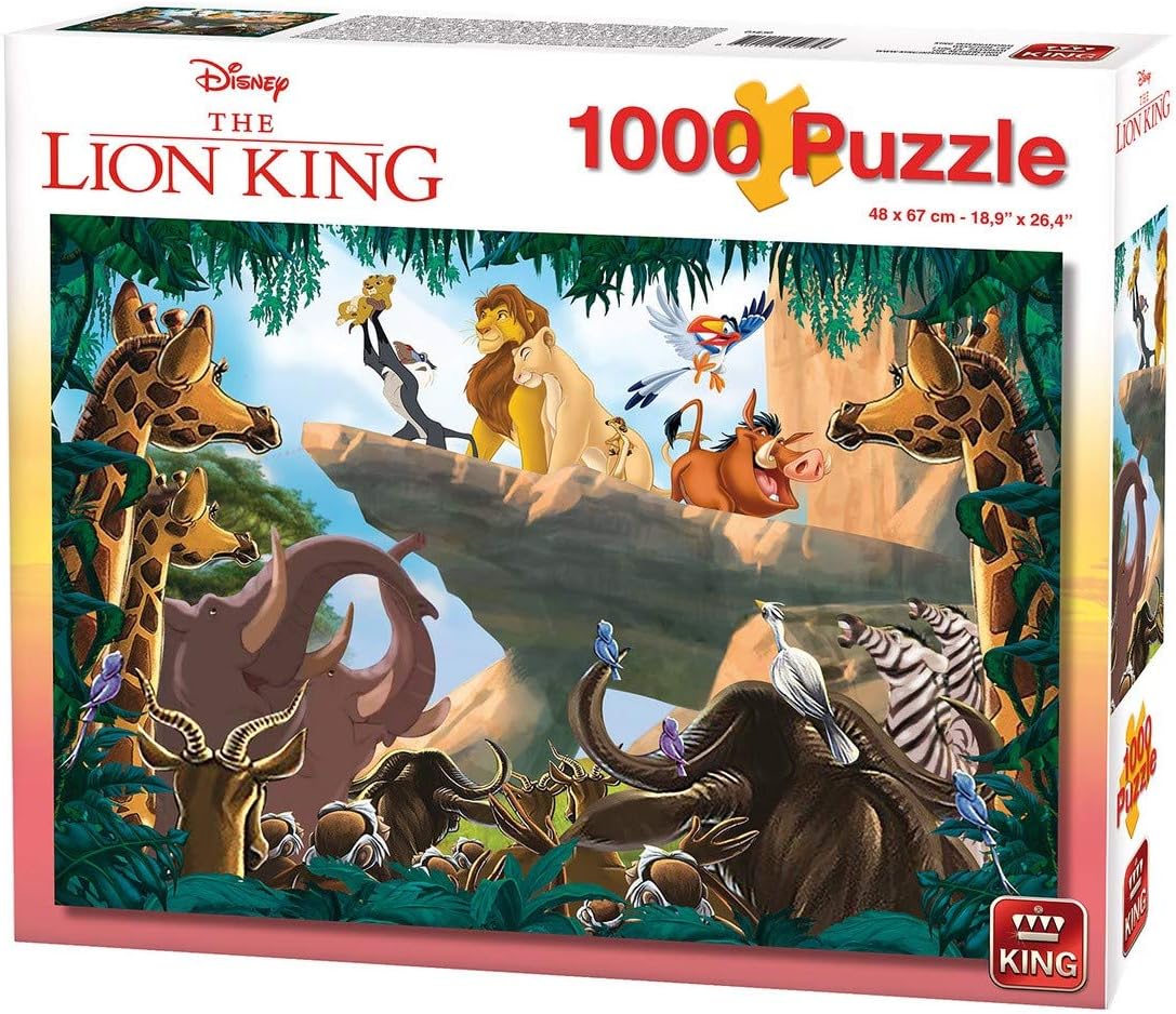 KING 55830 Disney Lion Rock Jigsaw Puzzle 1000Piece, Blue Carton
