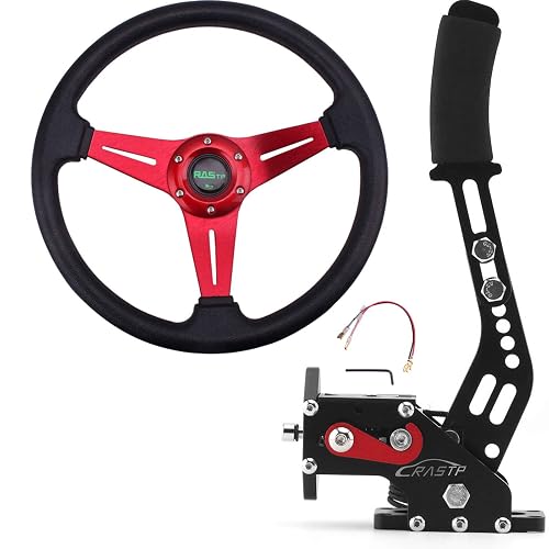 OSIAS Red PC USB Handbrake For Racing Sims – 64Bit, Wired, Compatible With G27/G29, T500, Fanatec OSW