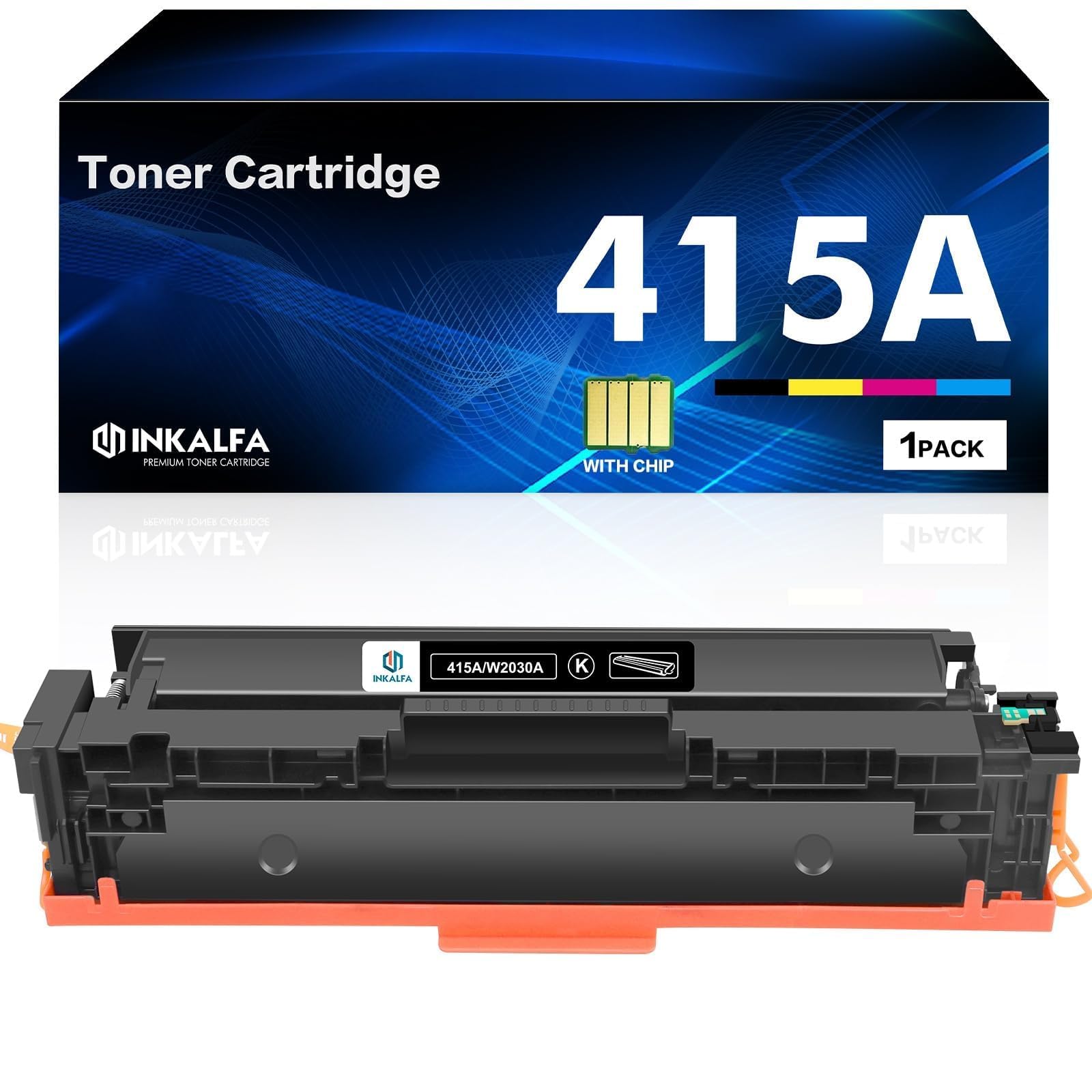 415A Toner: (With Chip) Compatible for HP 415A 415X Toner Cartridge for Color LaserJet Pro MFP M479fnw M479fdn M479dw M454dn M454dw W2030A W2030X (Black,1-Pack)