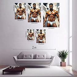 HMLZSJ Nude Muscle Male Torso Portrait Art Gay