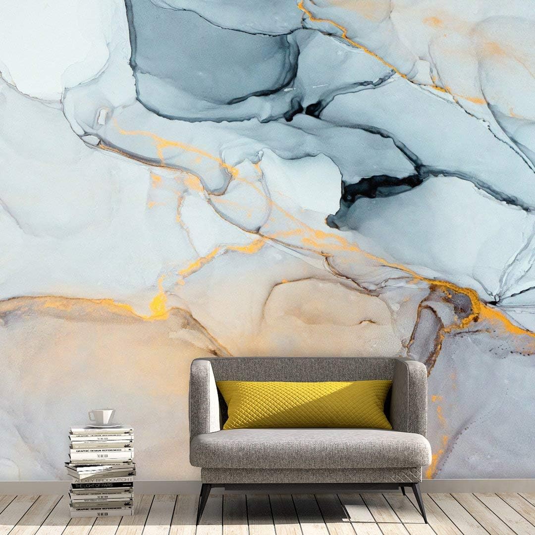 Marble Stone Rock Quartz Pattern Peel and Stick Wallpaper. Removable Wall Mural. #6166 (9ft H X 12ft W)