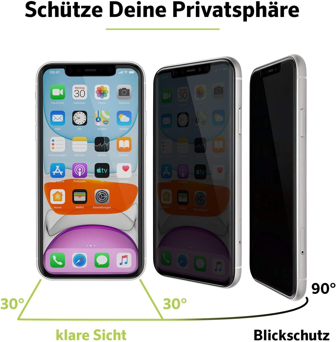 Artwizz PrivacyGlass for iPhone XS Max - Full Screen Protector Glass, Color: Clear, transparent - Image 3
