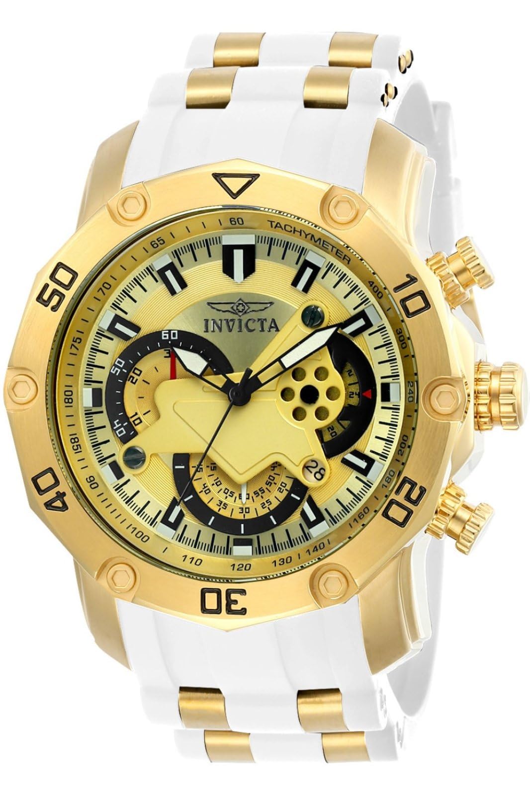 Invicta Pro Diver - SCUBA 23424 Men's Watch - Waterproof - Analogue - Quartz Movement - stainless steel with gold dial - 50mm