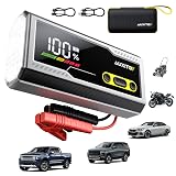 AUXITO 6000A Jump Starter, 12V Car Battery Jump Starter, Up to All Gas & 12L Diesel Engine with LED Display, Portable Jump Box with 3 Modes Flashlight and Jumper Cable, Storage Case