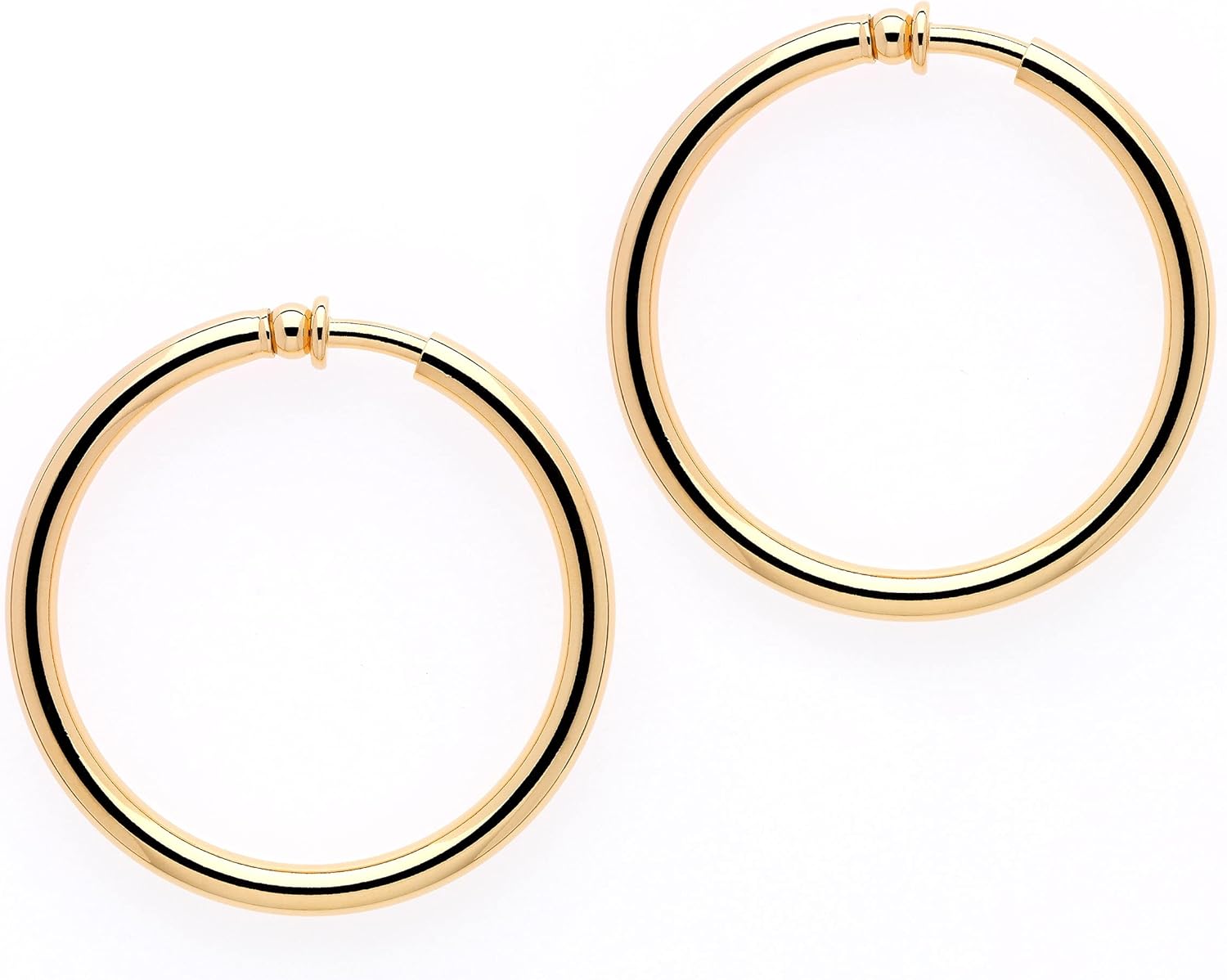 Gold Large Hoop clip on Earrings: Amazon.co.uk: Clothing