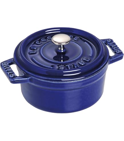 Amazon.com: Staub Mini Round Cocotte 10 cm Dark Blue: Dutch Ovens