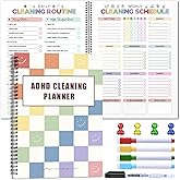 ADHD Cleaning Planner- Reusable ADHD Cleaning and Organizing Planner for Adults Women with Cleaning Schedule Checklist - 2026 Daily Weekly Monthly Organizer Planners for Tidy Minds