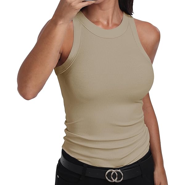 JEsilunmaMY Womens Turtleneck Tank Tops Sleeveless High Neck