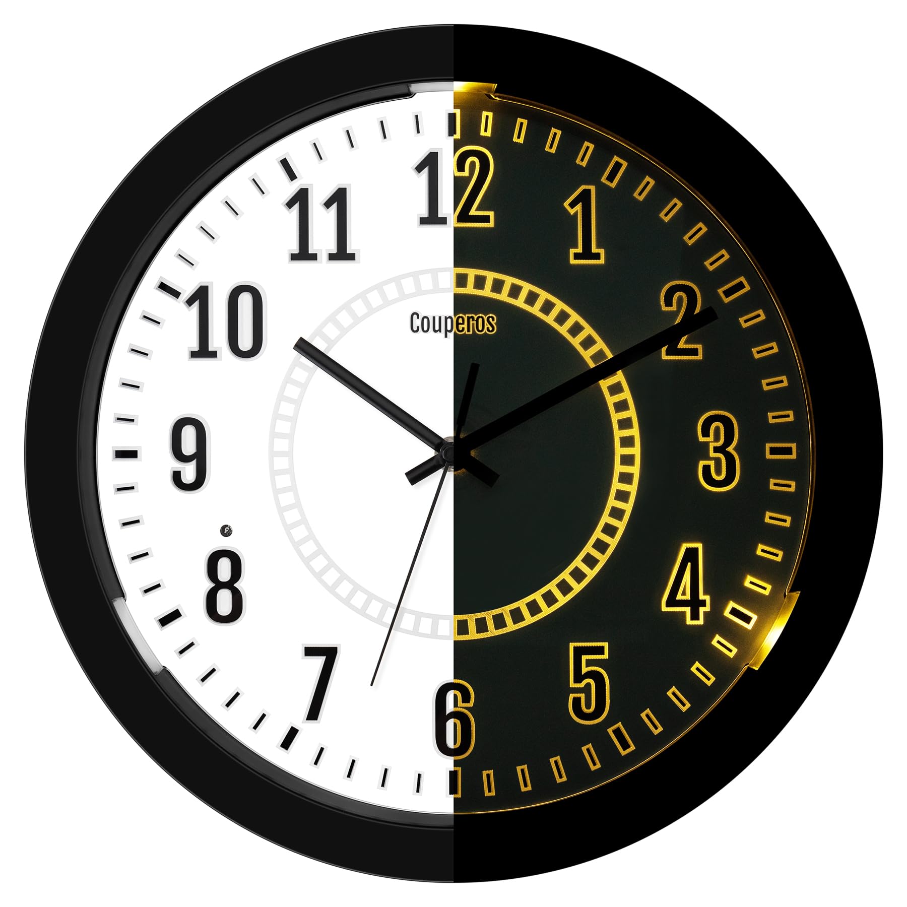 Night Light Wall Clock for Inch Silent Lighted up Wall