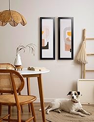 Giverny Black Wood Panoramic Frame, 12x24, Simple
