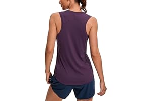 CRZ YOGA Lightweight Tank Top for Women Racerback Sleeveless Workout Tops High Neck Athletic Running Shirts