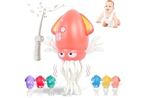 Sachie Dancing Octopus Baby Toy – Electric Crawling Octopus with Music & Lights, Rechargeable Sensory Toy for Infants & Toddlers, Fun Learning Gift for Boys & Girls(Pink)