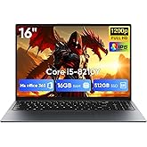 EYY 16" Laptop Computer Intel Core i5 Processor, Win 11 Pro Laptop 16GB RAM 512GB SSD, 1920 x 1200 FHD 16:10 Display, Office Suite Notebook with Backlit Keyboard, Student Business Work Laptops