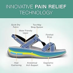 Orthofeet Women's Orthopedic Blue Water-Friendly