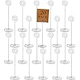 Tosnail 20 Pack 8.6" Metal Table Number Holders, Place Card Holder, Table Sign Stand Photo Picture Holders for Centerpieces,