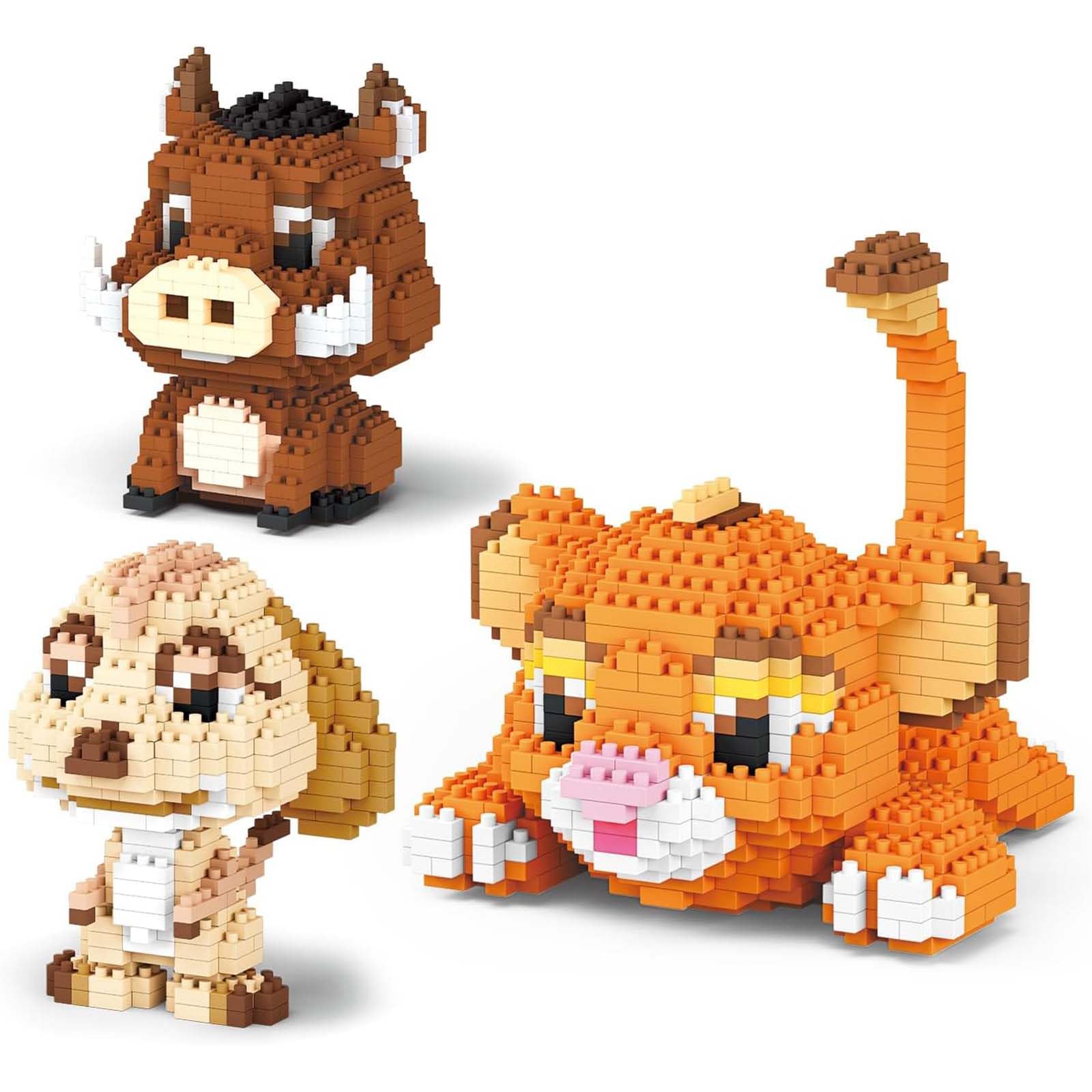 QLT QIAOLETONG Tiere Bausteine Set, 1856PCS Micro Mini Klemmbausteine mit Löwe, Warzenschwein, Erdmännchen, Tiere Baustein Bausatz für Erwachsene, Nicht Kompatibel mit Lego